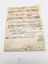 Antique Railroad Freight Bills Lot of 4 1890s-1910 Baltimore & Ohio PRR Ephemera picture