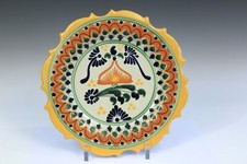 Old Talavera San Sebastian Mexican Pottery Vintage Plate Charger Signed 13