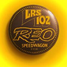 Vintage 1980s REO SPEEDWAGON 1.5” band pinback Button LRS 102 Concert Pin 1981 picture