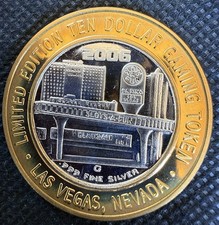 ⭐️SLOTS-A-FUN HOTEL & CASINO Limited Edition 999% .6 Oz Pure Silver Strke Center picture