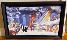 Disney Fine Art Bambi Cold Winter Woods Michelle St Laurent LE 1500 COA Framed picture