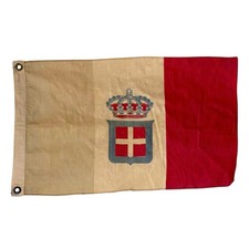 Antique 1930-40s Flag Of Italy Italian Kingdom Cotton Military Navy Size 14x24” picture