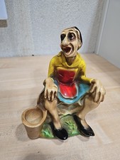 Vintage Unique Farmhouse Lady Milking Cow Stool Bucket Chalkware 1930s Anderson picture