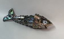 Beautiful Vintage Abalone Articulated Fish  Bottle Opener Handmade In Mexico EUC picture