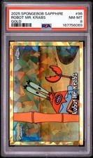 2025 Topps Chrome SpongeBob Sapphire Mr Krabs Gold Sapphire #/50 PSA 8 Robot picture