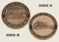 Cedar Rapids Fire Dept 2013 Central Fire Station Challenge Coin  1#16 picture