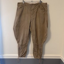WW1 Era Military US Army Riding Breeches Men’s 36 Brown Canvas Doughboy Pants picture