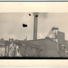 c1910s Coal Mine Tipple RPPC Postcard Smokestack Elevator Mill Industrial Photo picture