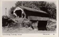RPPC Postcard Covered Bridge Cambridge Vermont VT  picture