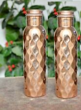 New 700 ml Diamond Design Copper Water Bottle Leak Proof Cap Free Radicals Set O picture
