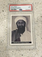 2001 Topps Enduring Freedom #19 Osama Bin Laden Rookie Card PSA 9 picture