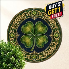 St Patrick Day Four Leaf Clover Sign Irish Lucky Shamrock Holiday Festival Decor picture