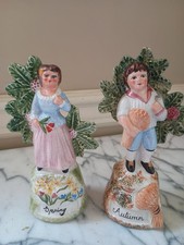 Antique Or Vintage Spring  & Autumn Seasons  Flat Back Figurines picture