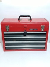Vintage Craftsman 4 Drawer Portable Metal Tool Box Chest USA  Red 20.5 x 14 x 9 picture