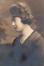 Antique 1920s-1930s Profile Portrait Woman Sepia Photograph Art Noire picture