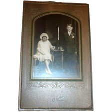 Vintage 1920s First Holy Communion Photo M.J. Knoblauch Cleveland OH Card Folder picture