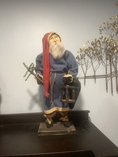 Primitive , Vintage ,  Rustic , Arnetts Country Store 22” Santa Holding Lantern picture