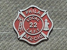 Small Vintage Philadelphia IAFF Local 22 Firefighters Emblem Sign picture