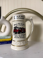 Fire Co. No. 1 Station 49 Fire Truck Beer Stein Mug 1984 Firefighting Huge picture