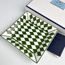 PRADA Checkerboard Large Square Porcelain Catchall Tray Ashtray picture