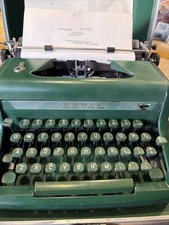 1954 Vintage Royal Companion Smooth Typewriter Cleaned And Serviced Army Green picture
