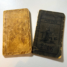 Antique 1918-1924 Monthly Time Books Workers Wages Payroll Ledger Lot of 2 picture