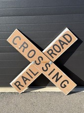 Vintage Railroad Crossing Crossbuck Sign 48” Aluminum Reflective 1980s picture