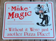 Rare Authentic Vintage Chuck E. Cheese Make Magic Sign. picture