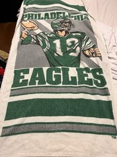 Vintage 90s Philadelphia Eagles Beach Towel Kelly Green Quarterback Cotton picture