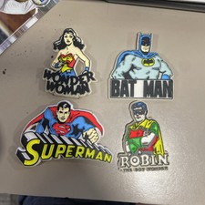 Vintage 1970's Wonder Woman, Superman, Batman & Robin, Fridge Magnets picture