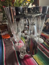 The image shows a vintage set of Queen’s Lusterware (or Vitreon) silver ombré /  picture