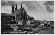 Postcard Görlitz (02826), St. Peter's Church with defensive wall, postcard picture