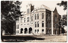 real photo North Platte NE - High School antique postcard RPPC picture