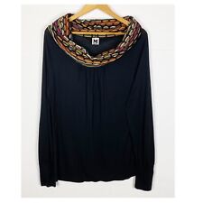 M Missoni Honeycomb Cowl Neck Black Top Size Small picture