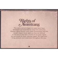Vintage 1976 1977 Exxon Rights of Americans Bicentennial Calendar Historical Art picture