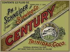 Schneider Century Beer of Trinidad, Colorado NEW METAL SIGN: 9x12