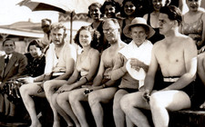 1938 Great Salt Lake City Utah Logan Saltair Bathing Beach Swim RPPC Postcard picture