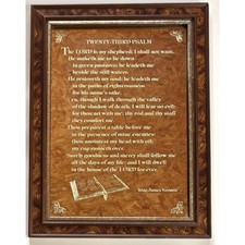 Twenty-Third Psalm Framed Mirror Art Vintage Christian Wall Decor King James picture