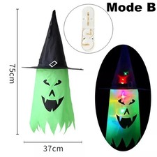 1PC Halloween Glowing Witch Hat Color Changing LED Light Party Decor Horror Prop picture