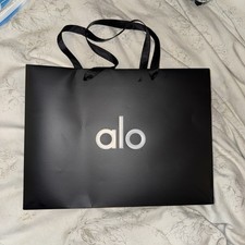 ALO Yoga Black Shopping Bag Retail Gift Store Logo Paper Bag Medium 16x12 picture