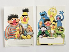 Vtg Sesame Street Bookplates Set Stickers Big Bird Bert Ernie Grover Count Oscar picture