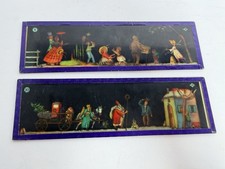 Antique Gebrüder Bing Magic Lantern Glass Slides – Nuremberg Toy Strips c. 1900 picture