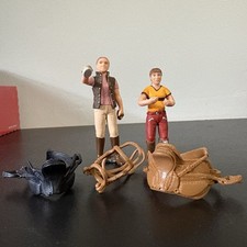 Schleich Two People And Two English Saddles Black Brown One Bridle picture