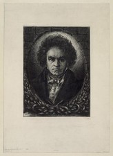 Photo:Beethoven Portrait Print c1930 Composer Classical Music picture