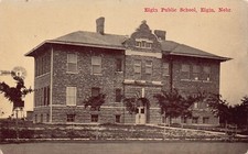 1912 Elgin Nebraska NE Public School Building Postcard picture