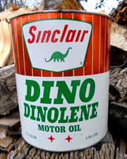 Vintage 1960's SINCLAIR DINOLENE MOTOR OIL 1 Gallon Can Cardboard Empty picture