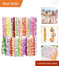 150pcs Hawaiian Leis Bulk - Vibrant Silk Flower Necklaces for Luau Celebrations picture