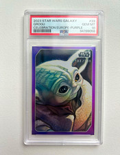 Topps Star Wars Galaxy 2023 #33 Grogu Purple /299 PSA 10 Cert 94199058 picture