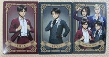 Attack on Titan Purchase Bonus Novelty Not for Sale Mini Card 3 Types Levi Eren picture