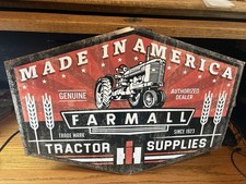 Case IH Farmall Made in America Tractor Supplies Vintage Tin Sign 17.5”x23.5” picture